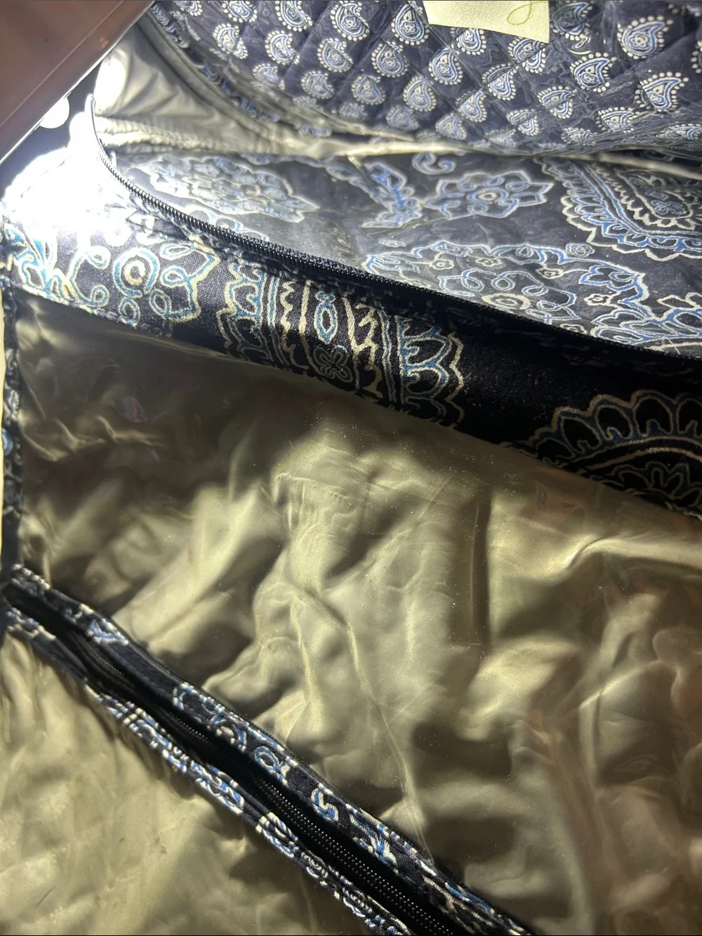 Vera Bradley Navy and Light Blue Paisley Quilted Tote